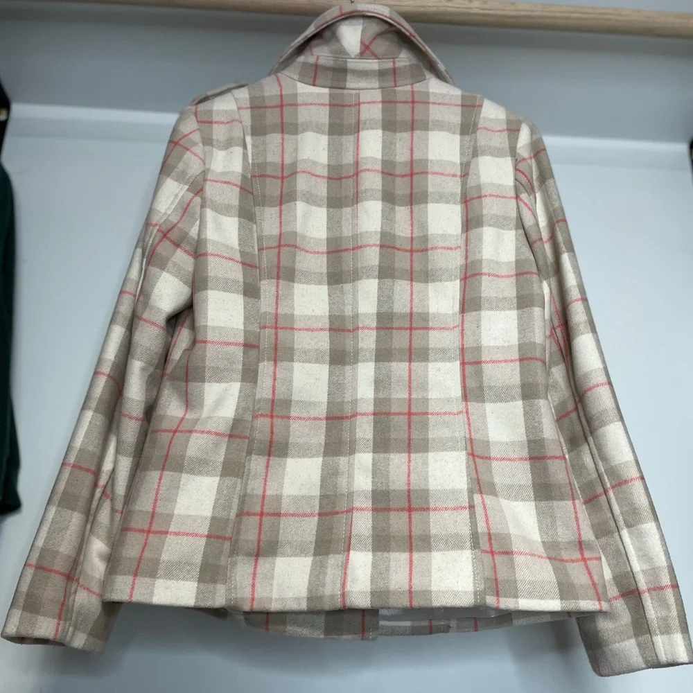Preppy Plaid Pea Coat - Picture 3 of 4
